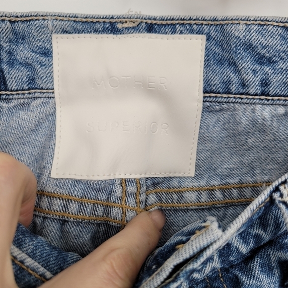 Mother Trickster Fray hem long high rise jean shorts size 25 - Picture 5 of 13